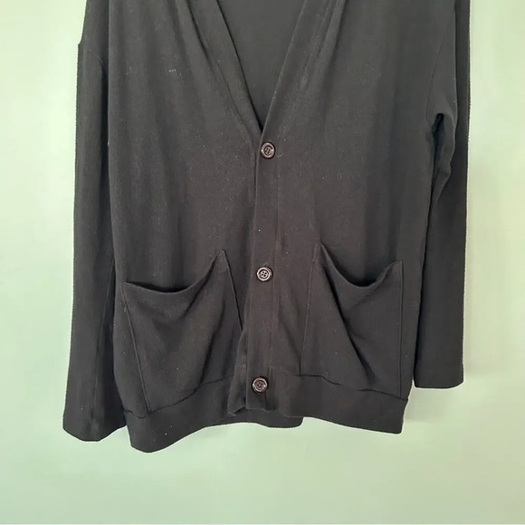 LNA Rossa Cardigan Revolve Deep V-Neck Black Knit 3 Button Capsule Small - Picture 3 of 6